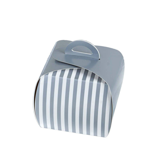 10 Striped Cupcake Purse Wedding Favor Boxes BOX_14_20_SILV