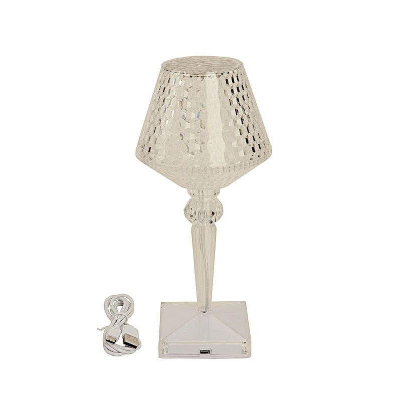 10" Tall Acrylic Crystal Cup Shape Desk Lamp Decorative LED Light - Clear LED_ACRY_LAMP05_ASST