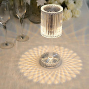 10" Tall Acrylic Crystal Desk Lamp Decorative Cylinder LED Light - Clear LED_ACRY_LAMP03_ASST