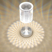 10" Tall Acrylic Crystal Desk Lamp Decorative Cylinder LED Light - Clear LED_ACRY_LAMP03_ASST