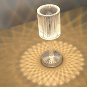 10" Tall Acrylic Crystal Desk Lamp Decorative Cylinder LED Light - Clear LED_ACRY_LAMP03_ASST