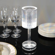 10" Tall Acrylic Crystal Desk Lamp Decorative Cylinder LED Light - Clear LED_ACRY_LAMP03_ASST