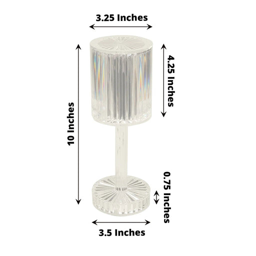 10" Tall Acrylic Crystal Desk Lamp Decorative Cylinder LED Light - Clear LED_ACRY_LAMP03_ASST