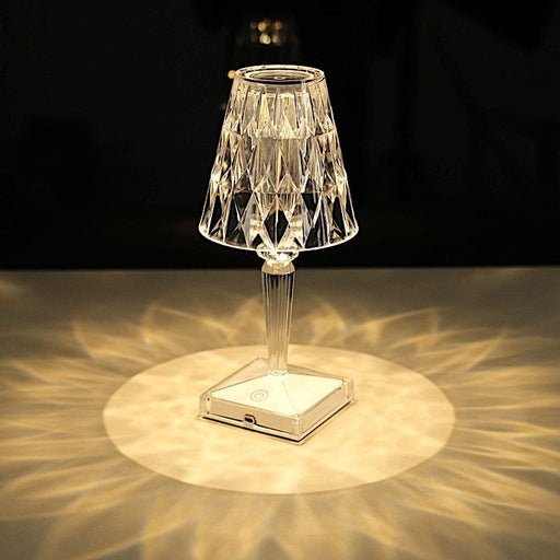 10" Tall Acrylic Crystal Desk Lamp Decorative LED Light - Clear LED_ACRY_LAMP01_ASST