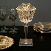 10" Tall Acrylic Crystal Desk Lamp Decorative Prism LED Light - Clear LED_ACRY_LAMP04_ASST