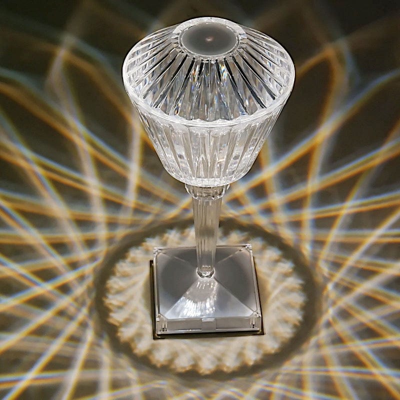 10" Tall Acrylic Crystal Desk Lamp Decorative Prism LED Light - Clear LED_ACRY_LAMP04_ASST