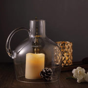 10" tall Glass Vase Jug with Wooden Base - Clear VASE_A35_10