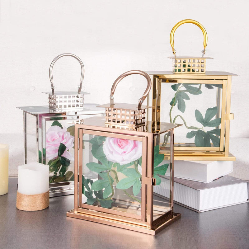 10" tall Metal Lantern Candle Holder