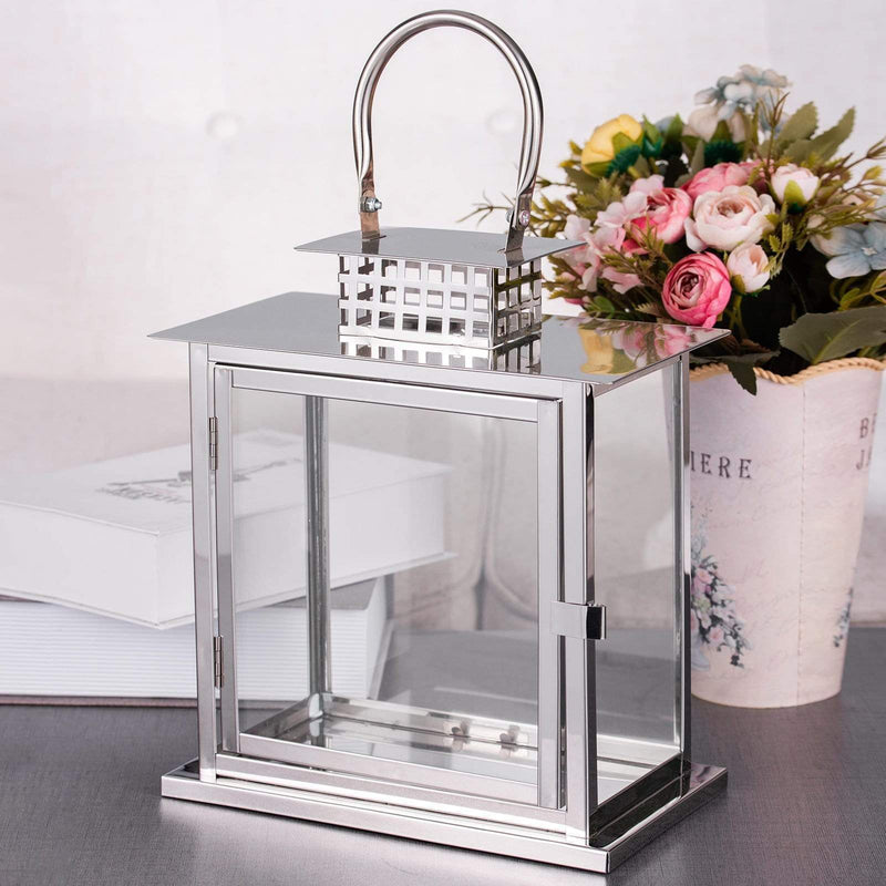 10" tall Metal Lantern Candle Holder