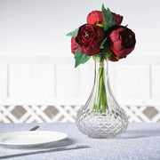 10" tall Silk Artificial Peony Flowers Bouquet Arrangement