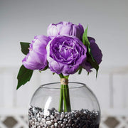 10" tall Silk Artificial Peony Flowers Bouquet Arrangement