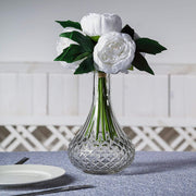 10" tall Silk Artificial Peony Flowers Bouquet Arrangement