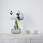 10" tall Silk Artificial Peony Flowers Bouquet Arrangement