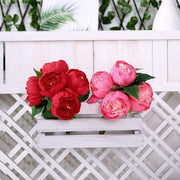 10" tall Silk Artificial Peony Flowers Bouquet Arrangement