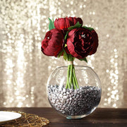 10" tall Silk Artificial Peony Flowers Bouquet Arrangement