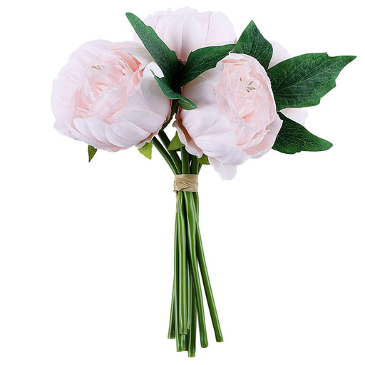 10" tall Silk Artificial Peony Flowers Bouquet Arrangement ARTI_BOUQ_PEO07_046