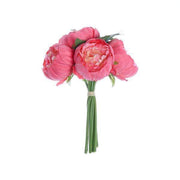 10" tall Silk Artificial Peony Flowers Bouquet Arrangement ARTI_BOUQ_PEO07_FUSH