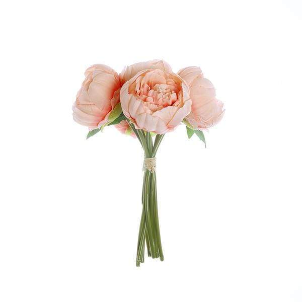 10" tall Silk Artificial Peony Flowers Bouquet Arrangement ARTI_BOUQ_PEO07_PCH