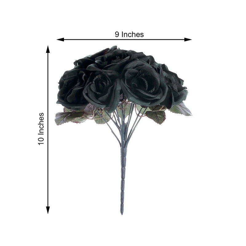 10" tall Velvet Roses Artificial Flowers Bouquet