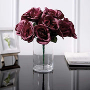 10" tall Velvet Roses Artificial Flowers Bouquet