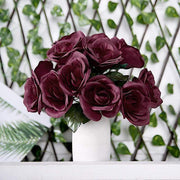 10" tall Velvet Roses Artificial Flowers Bouquet