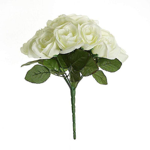 10" tall Velvet Roses Artificial Flowers Bouquet