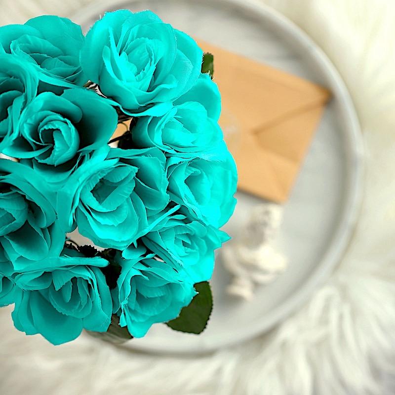 10" tall Velvet Roses Artificial Flowers Bouquet
