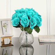 10" tall Velvet Roses Artificial Flowers Bouquet