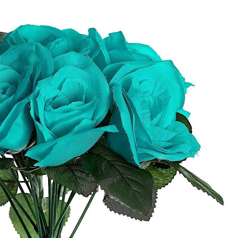 10" tall Velvet Roses Artificial Flowers Bouquet