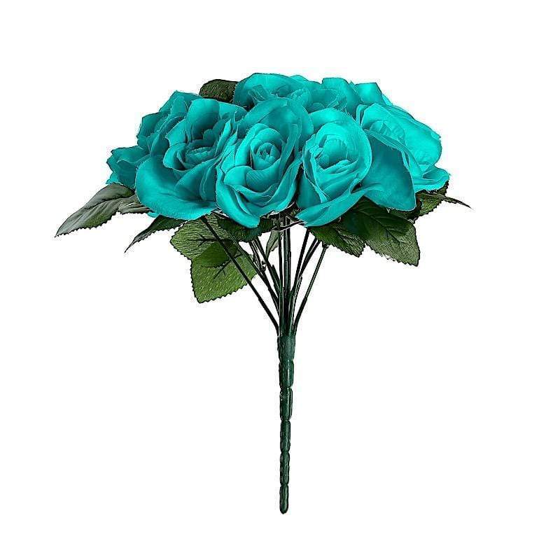 10" tall Velvet Roses Artificial Flowers Bouquet