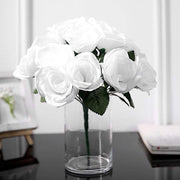 10" tall Velvet Roses Artificial Flowers Bouquet