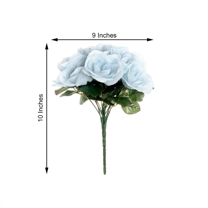 10" tall Velvet Roses Artificial Flowers Bouquet