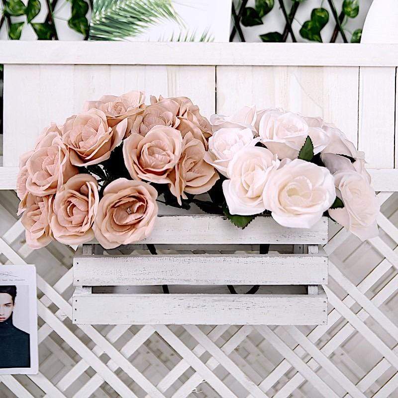 10" tall Velvet Roses Artificial Flowers Bouquet