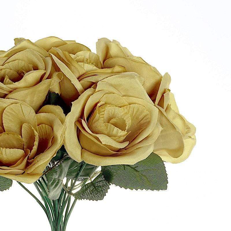 10" tall Velvet Roses Artificial Flowers Bouquet