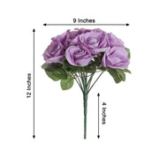 10" tall Velvet Roses Artificial Flowers Bouquet