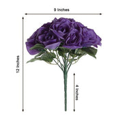 10" tall Velvet Roses Artificial Flowers Bouquet