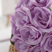 10" tall Velvet Roses Artificial Flowers Bouquet