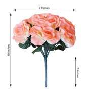 10" tall Velvet Roses Artificial Flowers Bouquet