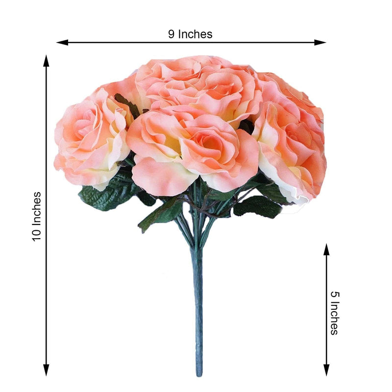 10" tall Velvet Roses Artificial Flowers Bouquet