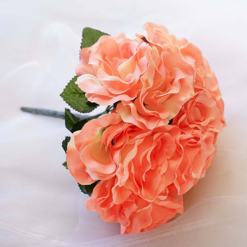 10" tall Velvet Roses Artificial Flowers Bouquet