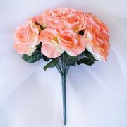 10" tall Velvet Roses Artificial Flowers Bouquet