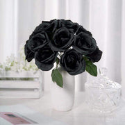 10" tall Velvet Roses Artificial Flowers Bouquet - Blush