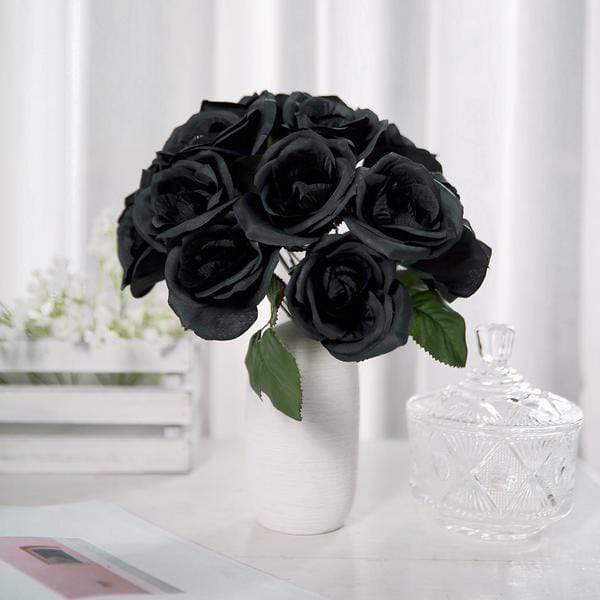 10" tall Velvet Roses Artificial Flowers Bouquet - Blush