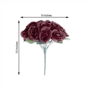 10" tall Velvet Roses Artificial Flowers Bouquet - Blush