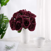 10" tall Velvet Roses Artificial Flowers Bouquet - Blush