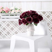 10" tall Velvet Roses Artificial Flowers Bouquet - Blush