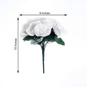 10" tall Velvet Roses Artificial Flowers Bouquet - Blush