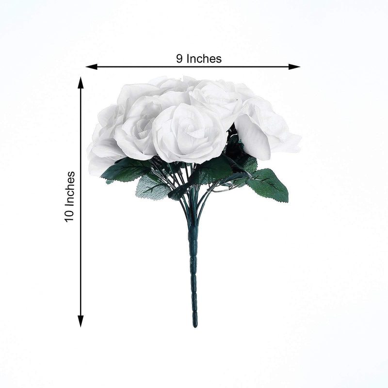 10" tall Velvet Roses Artificial Flowers Bouquet - Blush