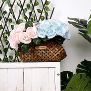 10" tall Velvet Roses Artificial Flowers Bouquet - Blush