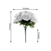 10" tall Velvet Roses Artificial Flowers Bouquet - Blush